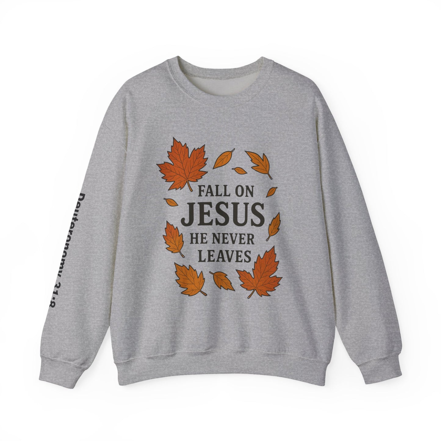 Fall on Jesus Sweatshirt, Unisex Crewneck, Inspirational Apparel, Christian Gift, Autumn Fashion, Cozy Layering