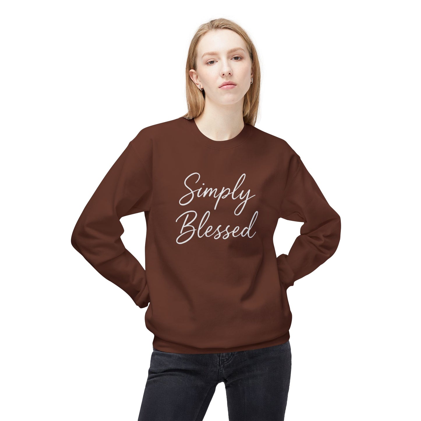 Simply Blessed Unisex Midweight Fleece Crewneck Sweatshirt
