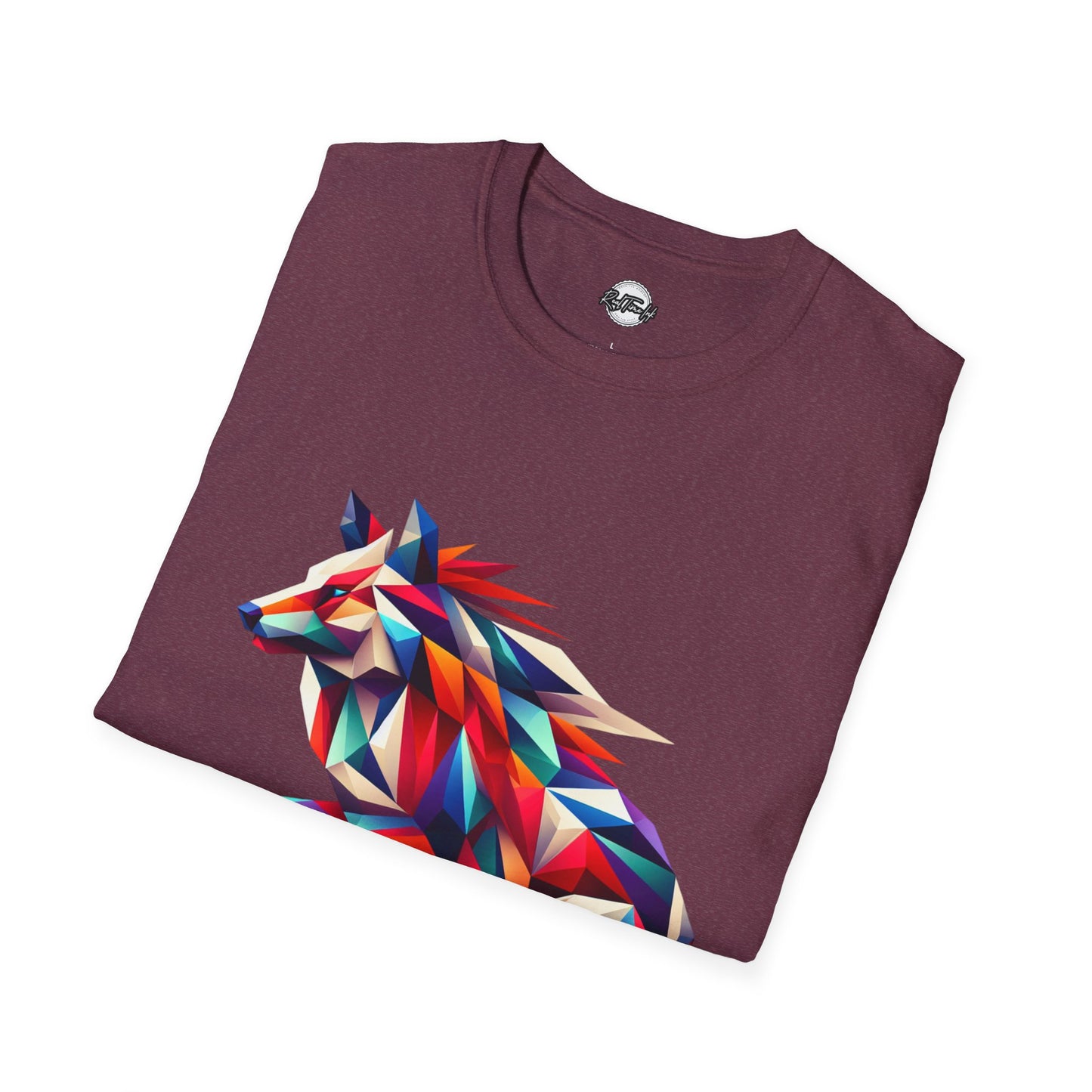 Colorful Geometric Wolf T-Shirt | Unisex Softstyle Tee