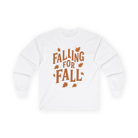 Falling for Fall Long Sleeve Tee, Autumn Shirt, Unisex Cotton Tee, Seasonal Fashion, Fall Outfit