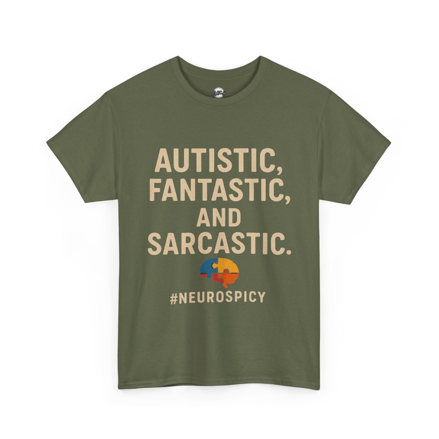 Unisex Heavy Cotton Tee - Autistic, Fantastic, and Sarcastic #Neurospicy Statement Shirt