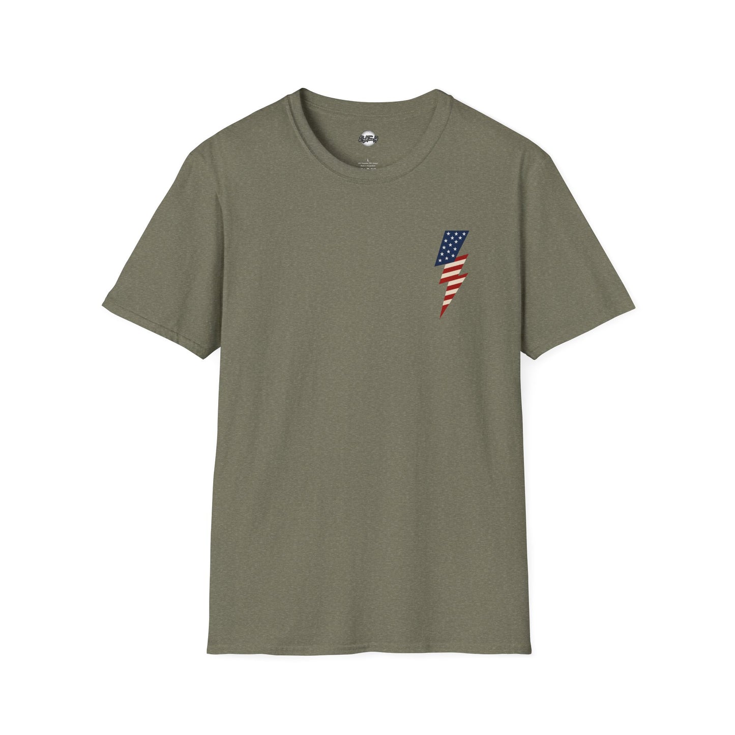 Patriotic Lightning Bolt T-Shirt, American Flag Tee, Unisex Casual Wear, Gifts for Independence Day, Fourth of July Apparel, Summer Style