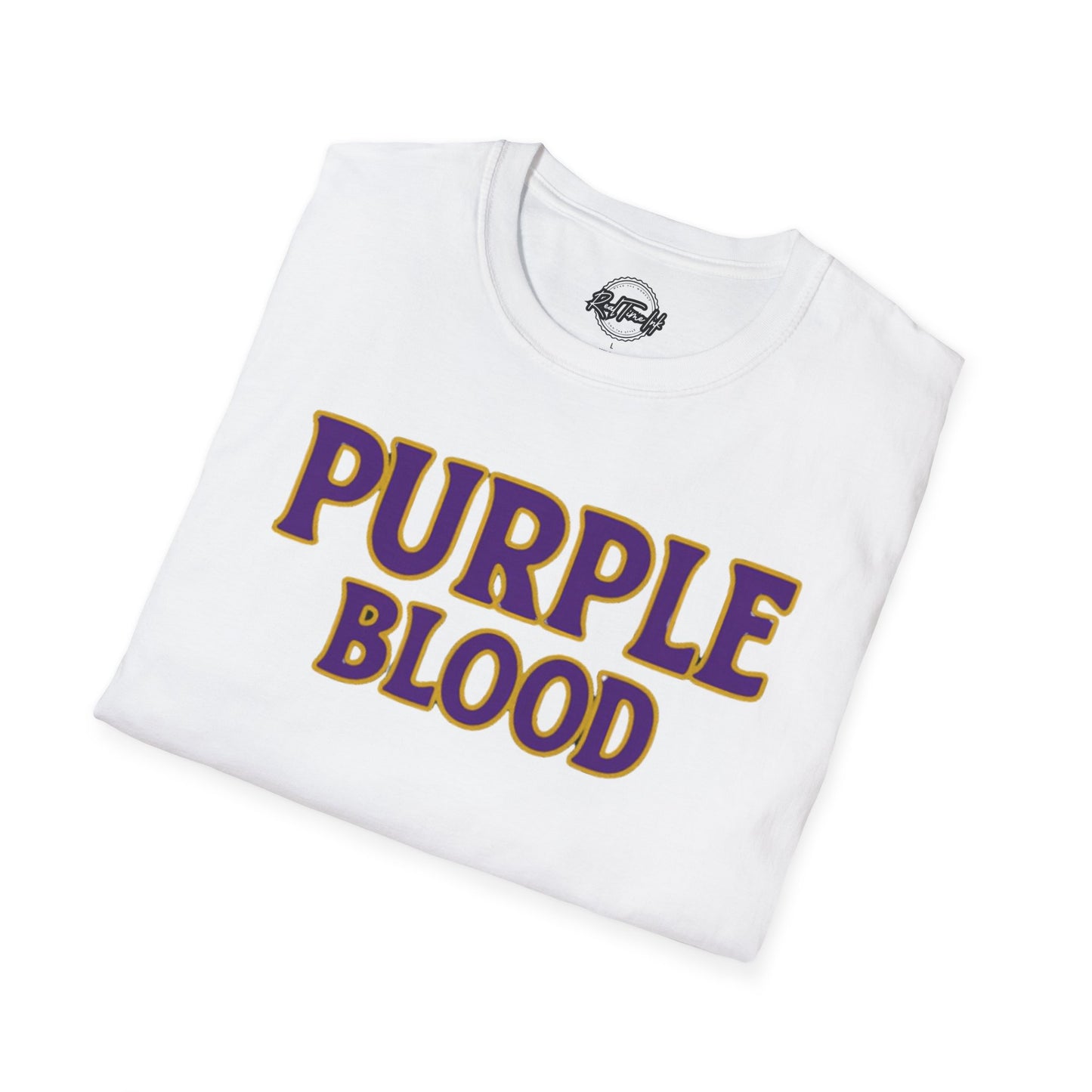 Purple Blood Graphic T-Shirt | Unisex Softstyle Tee for Fans, Casual Wear, Gift Ideas, Birthday, Halloween, Sports Events