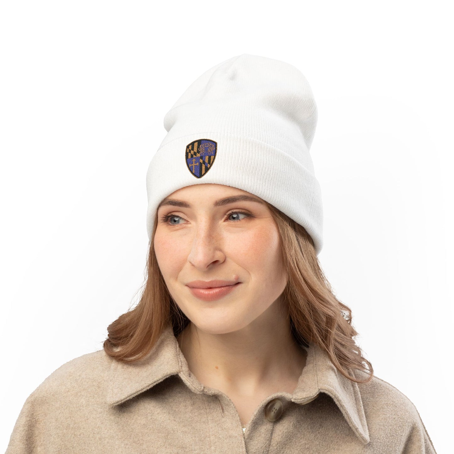 Beanie Hat Purple Blood Embroidery