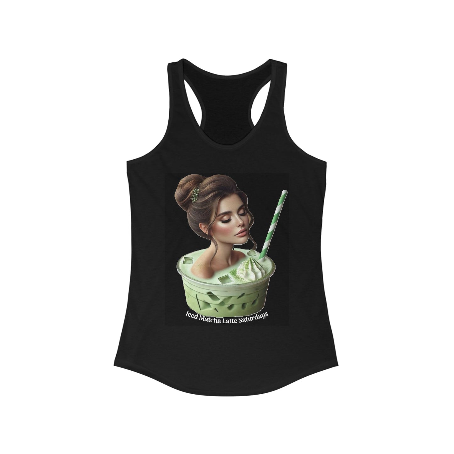 Tank Top - Iced Matcha Latte Saturdays Women's Ideal Racerback Tank