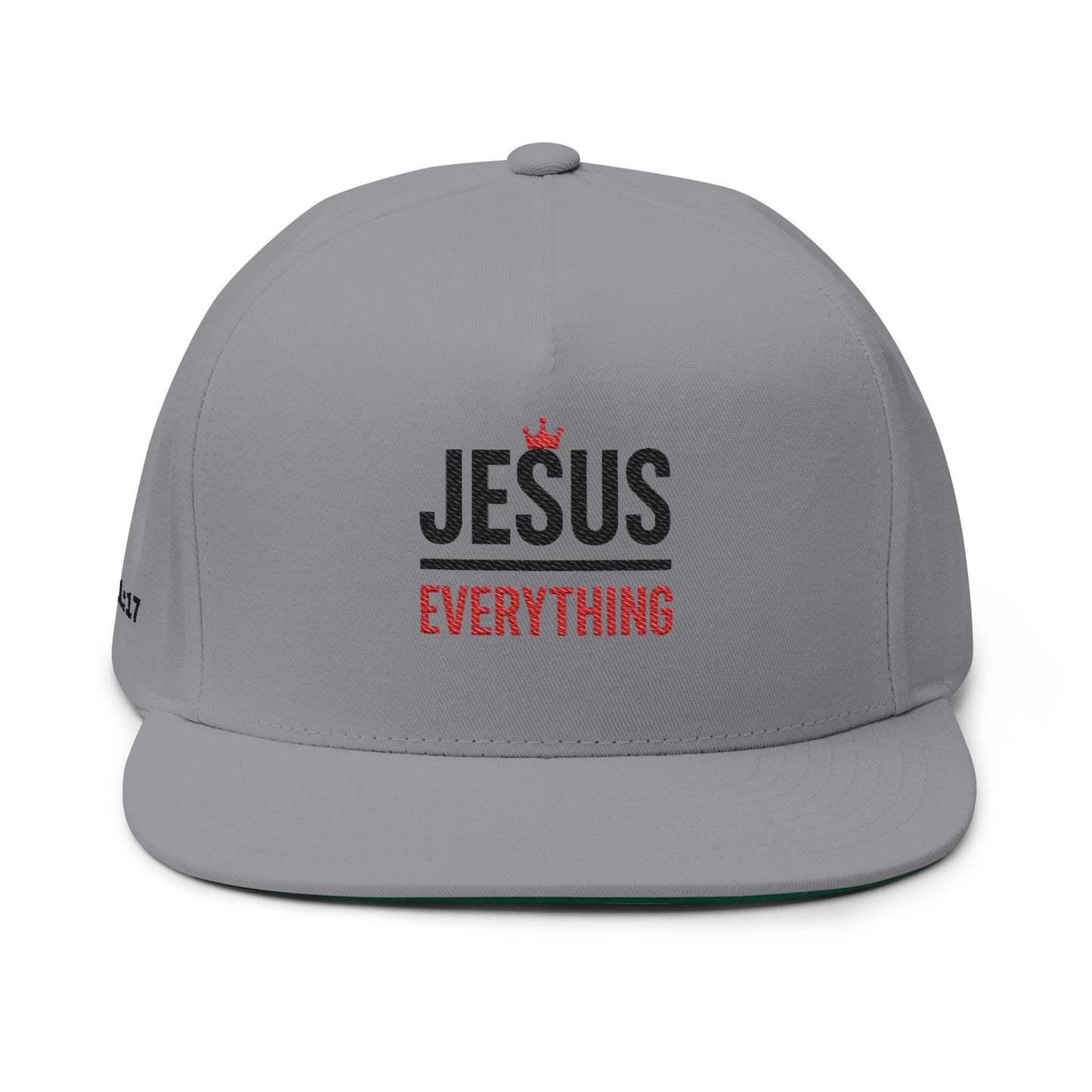 Jesus over Everything Flat Bill Cap - Stylish Embroidered Hat, Faith-Based Gift, Christian Apparel, Streetwear, Casual Accessory