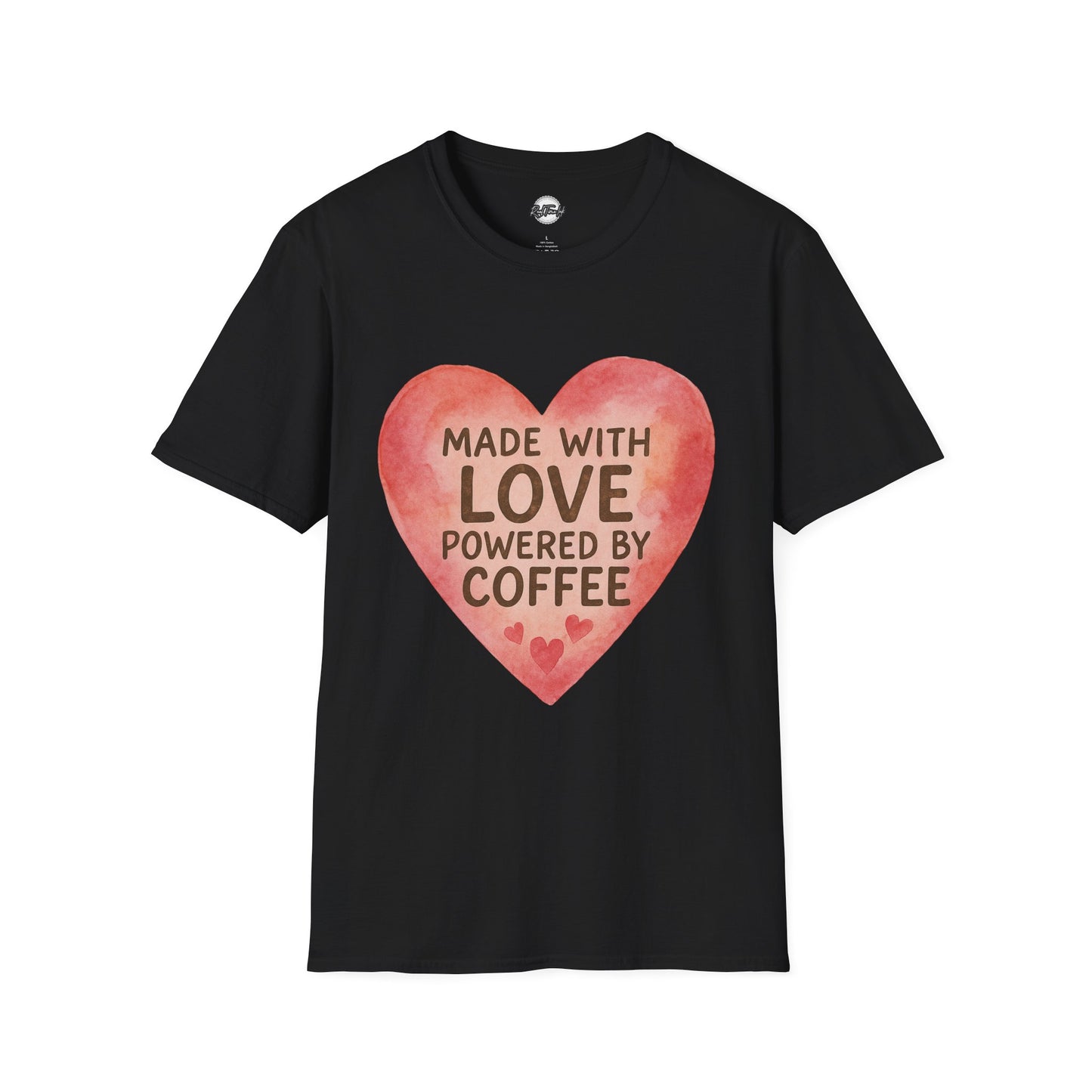 Made with Love Powered by Coffee Unisex Softstyle T-Shirt