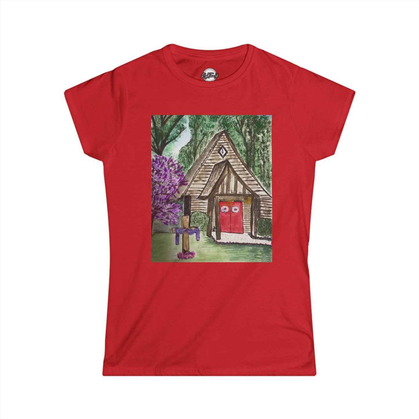 Whimsical Cottage Art Women's Softstyle Tee - Cozy & Playful Design