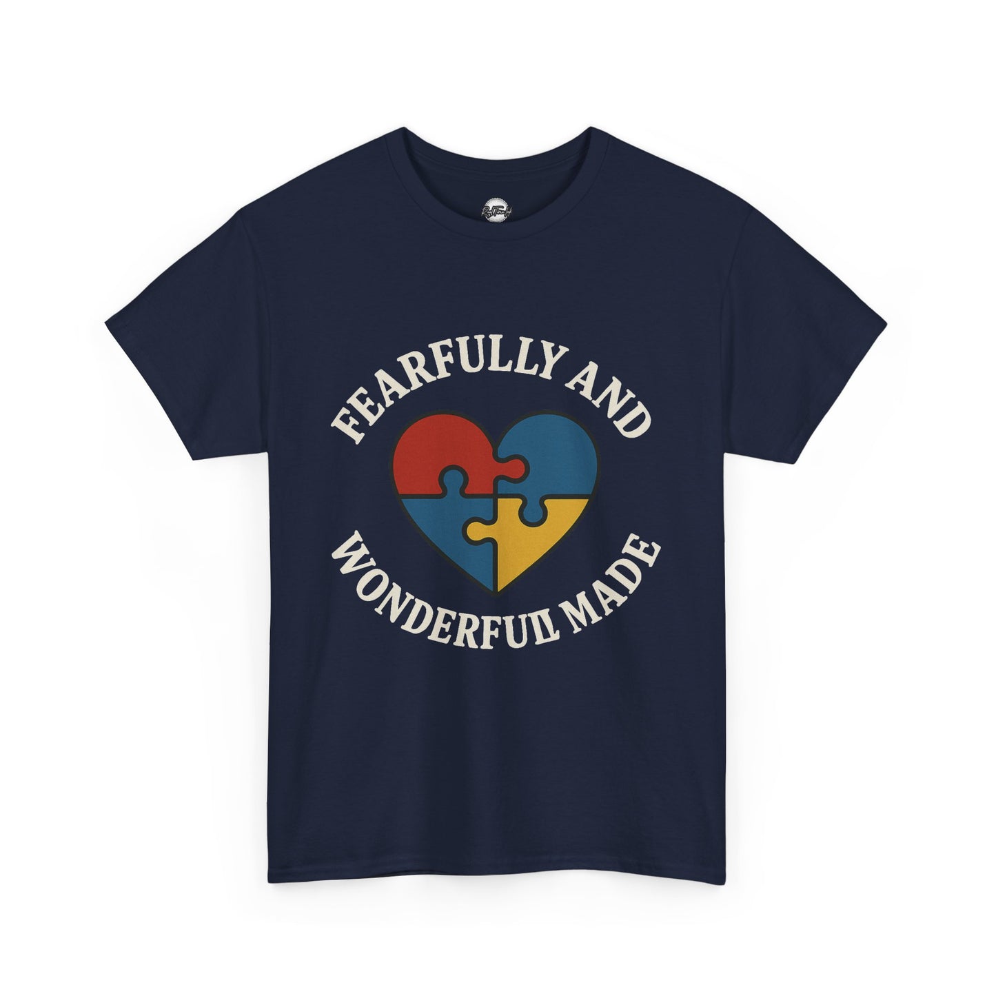 Fearfully and Wonderfully Made Unisex Heavy Cotton Tee - Meaningful Gift for Autism Awareness