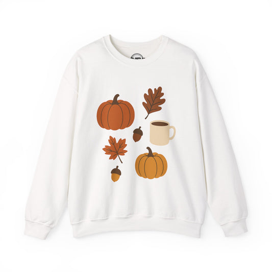 Cozy Autumn Crewneck Sweatshirt - Fall Colors, Pumpkin Design, Perfect for Thanksgiving, Gifts for Her, Casual Wear