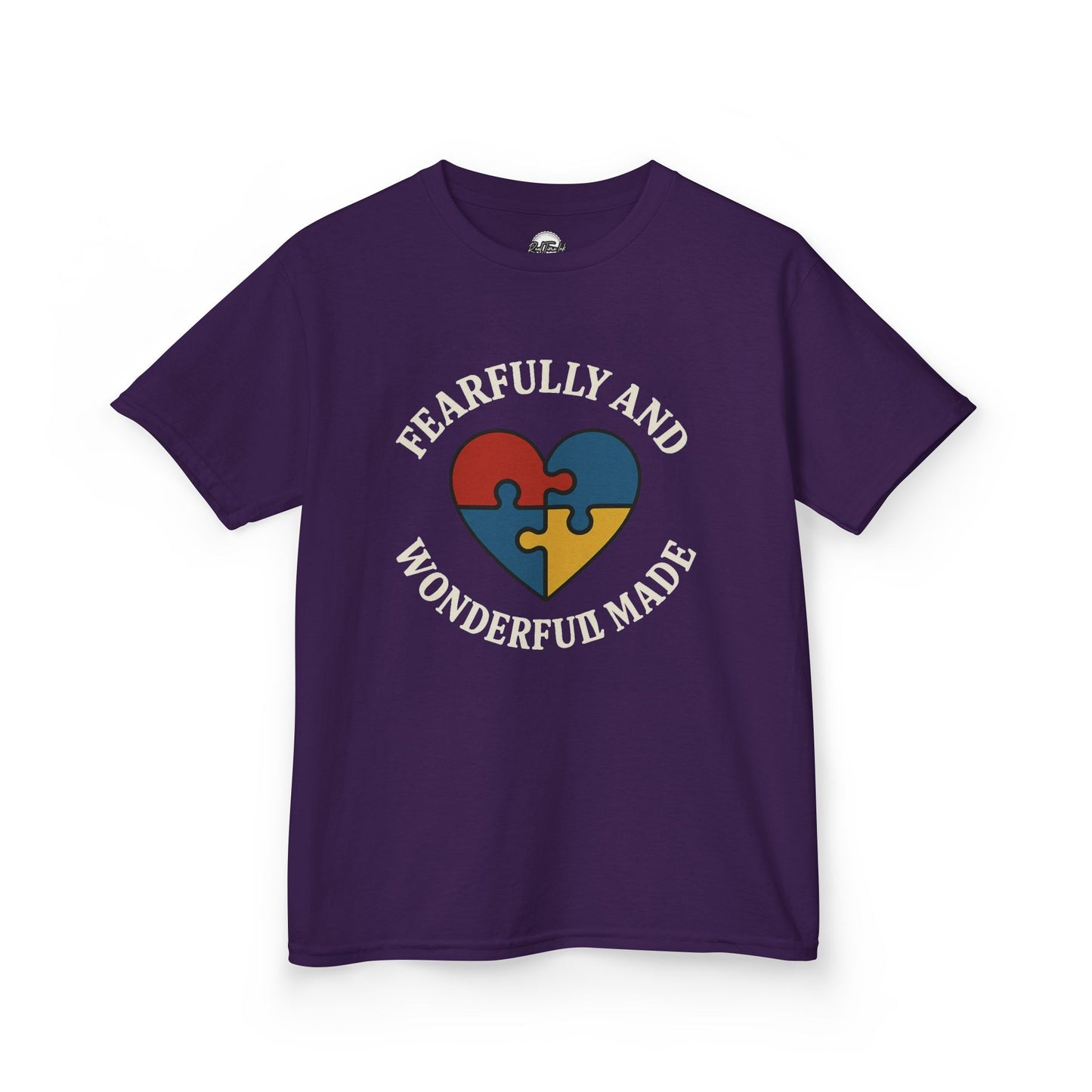 Fearfully and Wonderfully Made Kids Tee - Puzzle Heart Design
