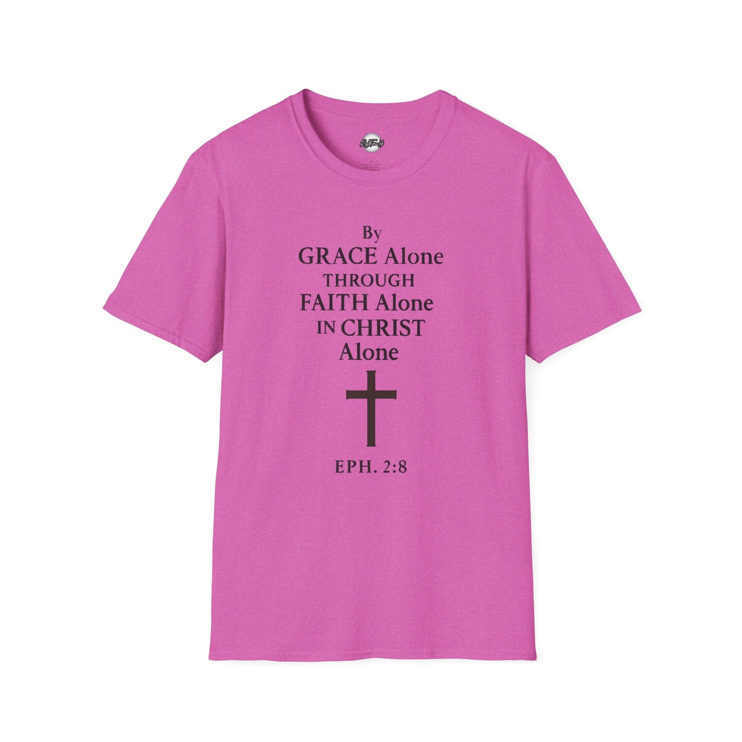 Faith-Inspired Unisex Softstyle T-Shirt - By Grace Alone Through Faith Alone in Christ Alone