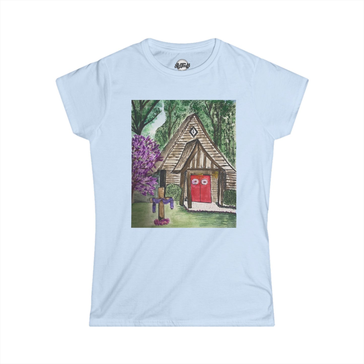 Whimsical Cottage Art Women's Softstyle Tee - Cozy & Playful Design