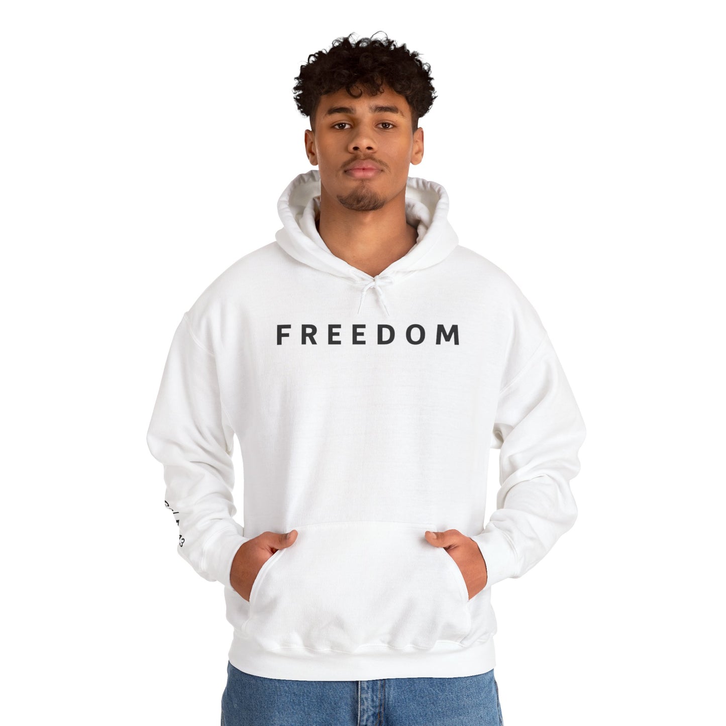 Freedom Hooded Sweatshirt, Cozy Sweatshirt, Religious Apparel, Inspirational Gift, Casual Outfit, Unisex Hoodie