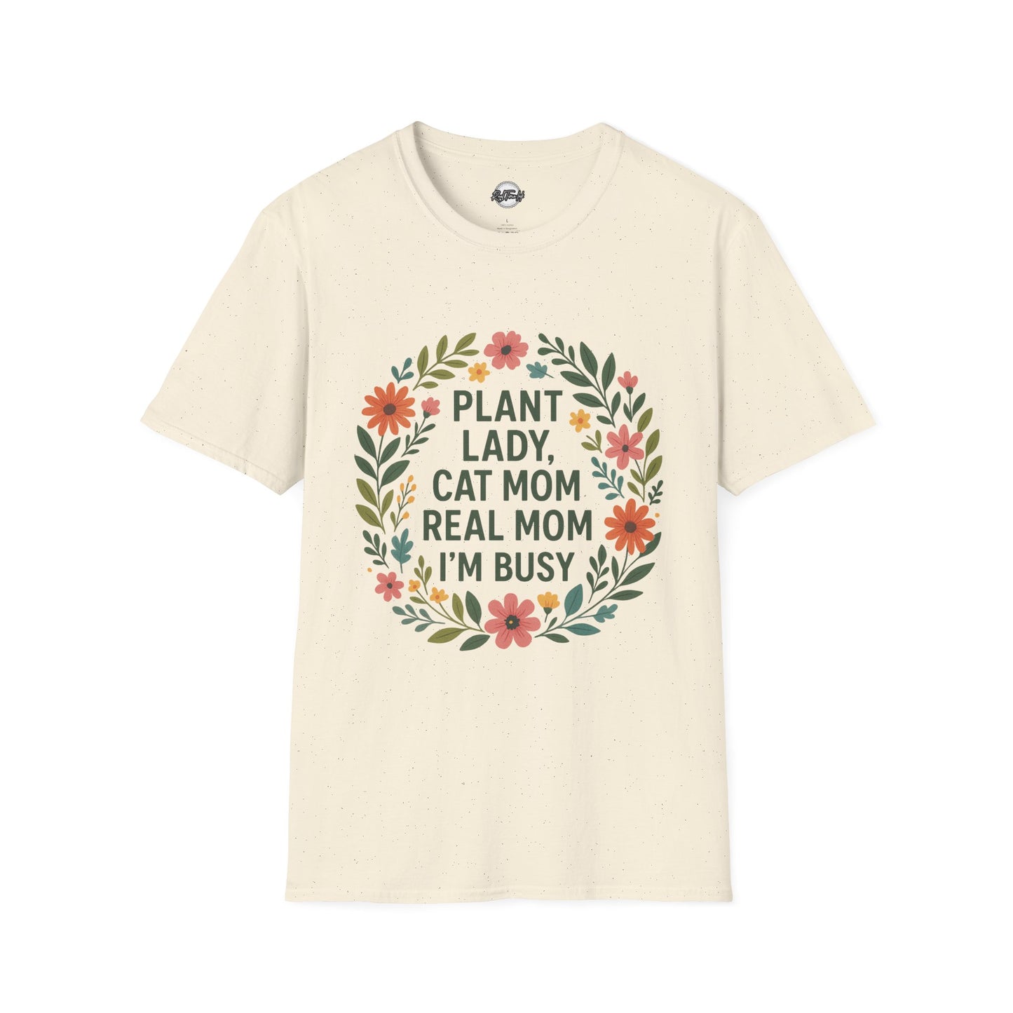 Plant Lady Cat Mom T-Shirt - Unisex Softstyle Tee for Nature Lovers