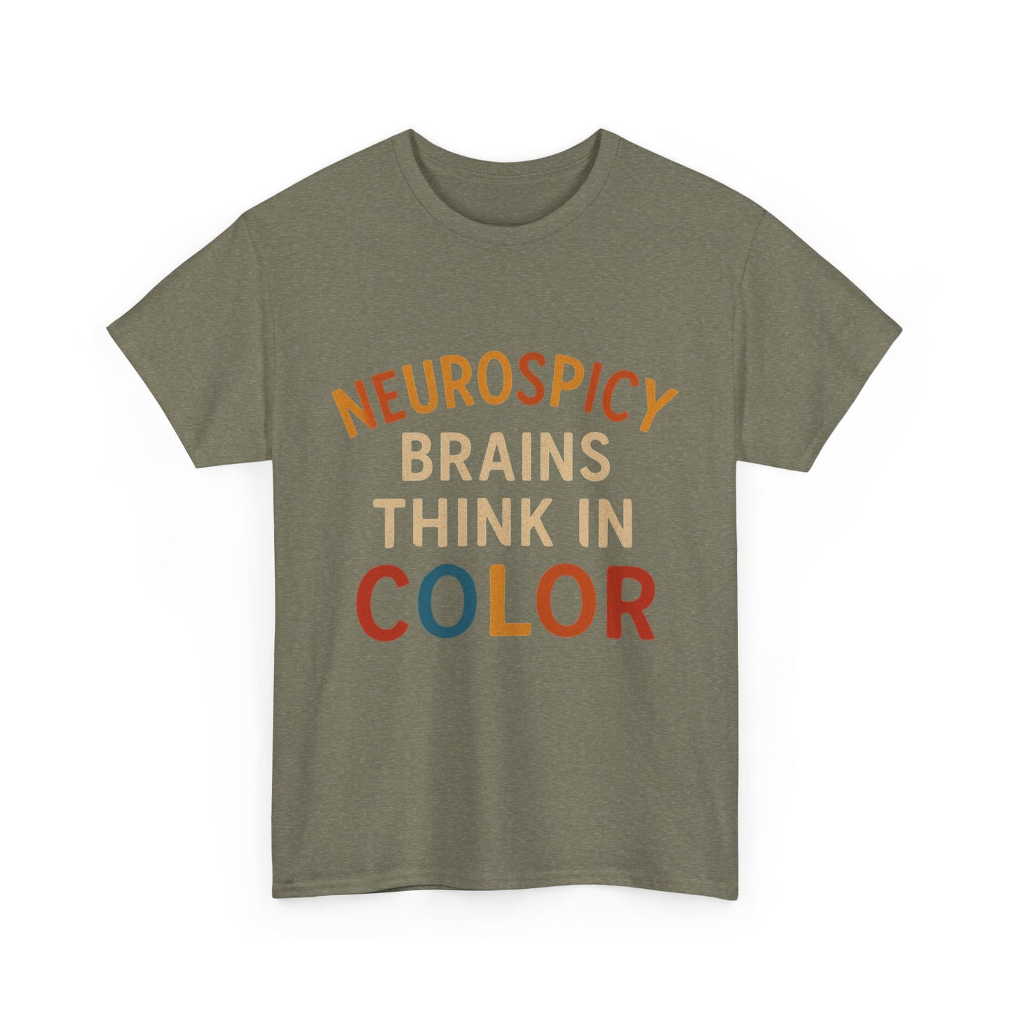 Neurodiversity Awareness Tee - "Neurospicy Brains Think in Color" Unisex Heavy Cotton T-Shirt