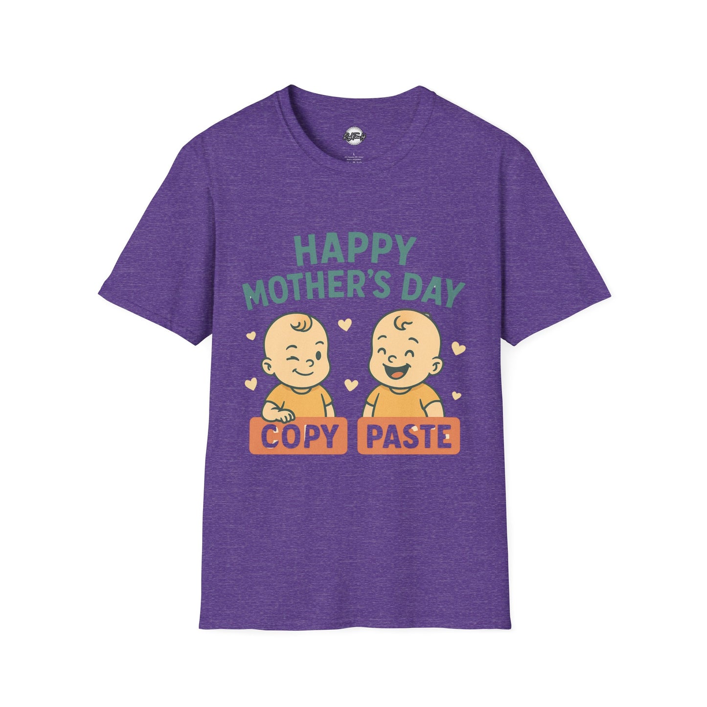 Happy Mother's Day Unisex Softstyle T-Shirt - Cute 'Copy Paste' Design for Moms