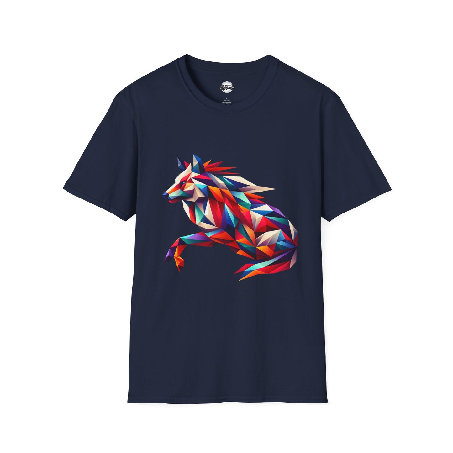 Colorful Geometric Wolf T-Shirt | Unisex Softstyle Tee