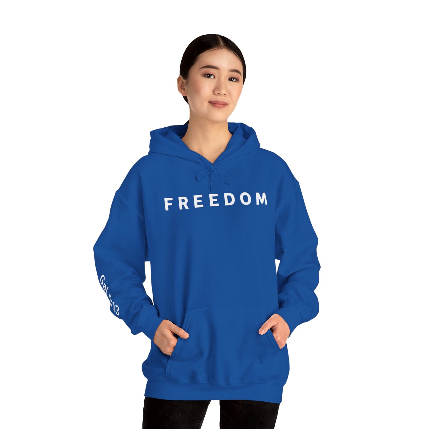 Freedom Hooded Sweatshirt, Cozy Sweatshirt, Religious Apparel, Inspirational Gift, Casual Outfit, Unisex Hoodie