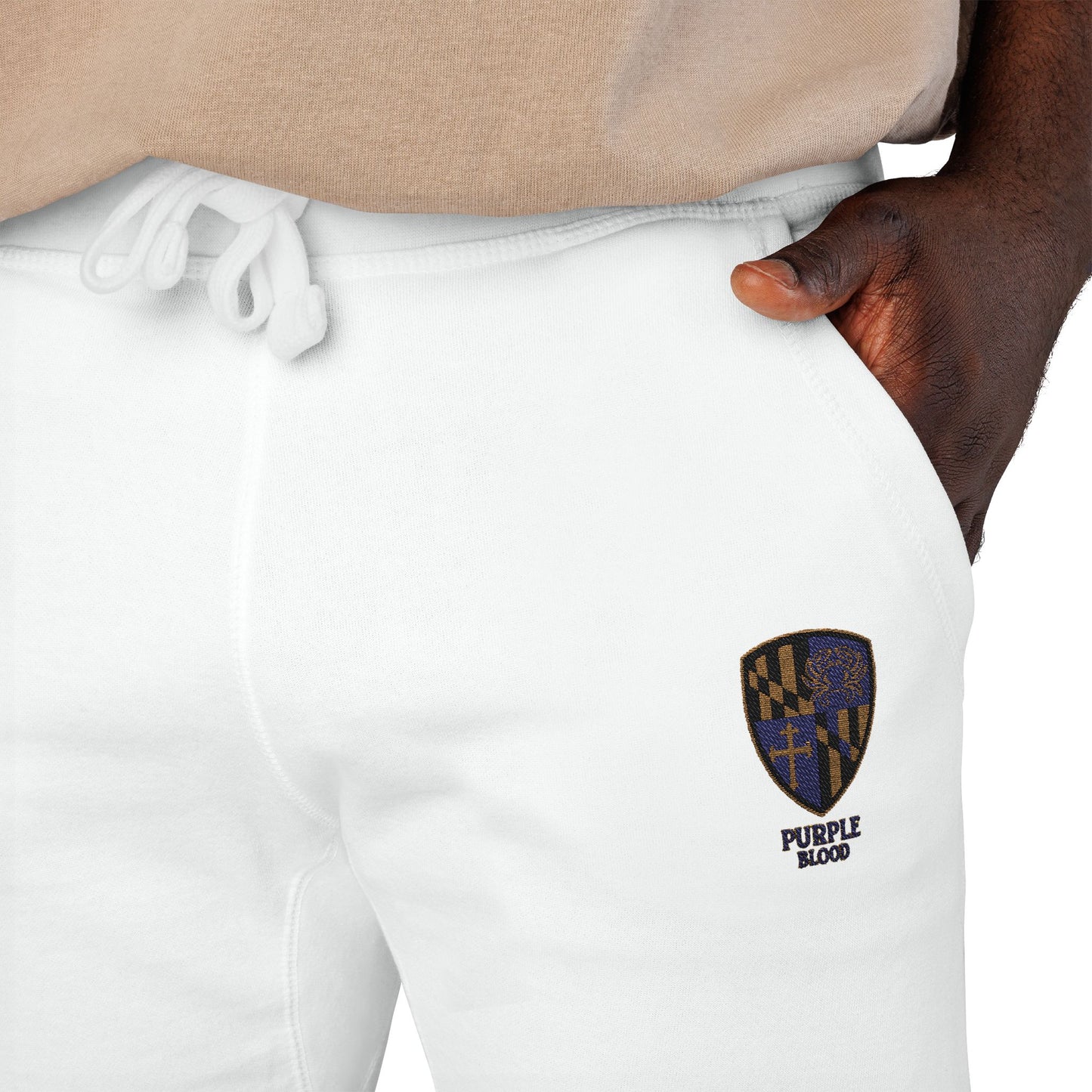 Embroidered Unisex Sweatpants - Purple Blood Design