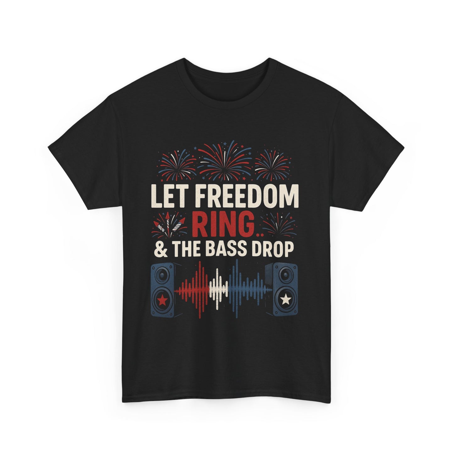 Independence Day Music Tee, Let Freedom Ring Shirt, Patriotic Cotton T-Shirt, Summer Celebration Top, Concert Outfit, Gift for Music Lovers