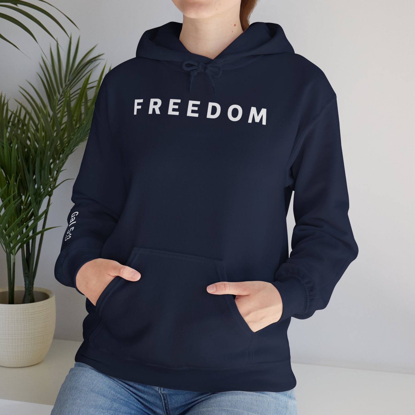 Freedom Hooded Sweatshirt, Cozy Sweatshirt, Religious Apparel, Inspirational Gift, Casual Outfit, Unisex Hoodie