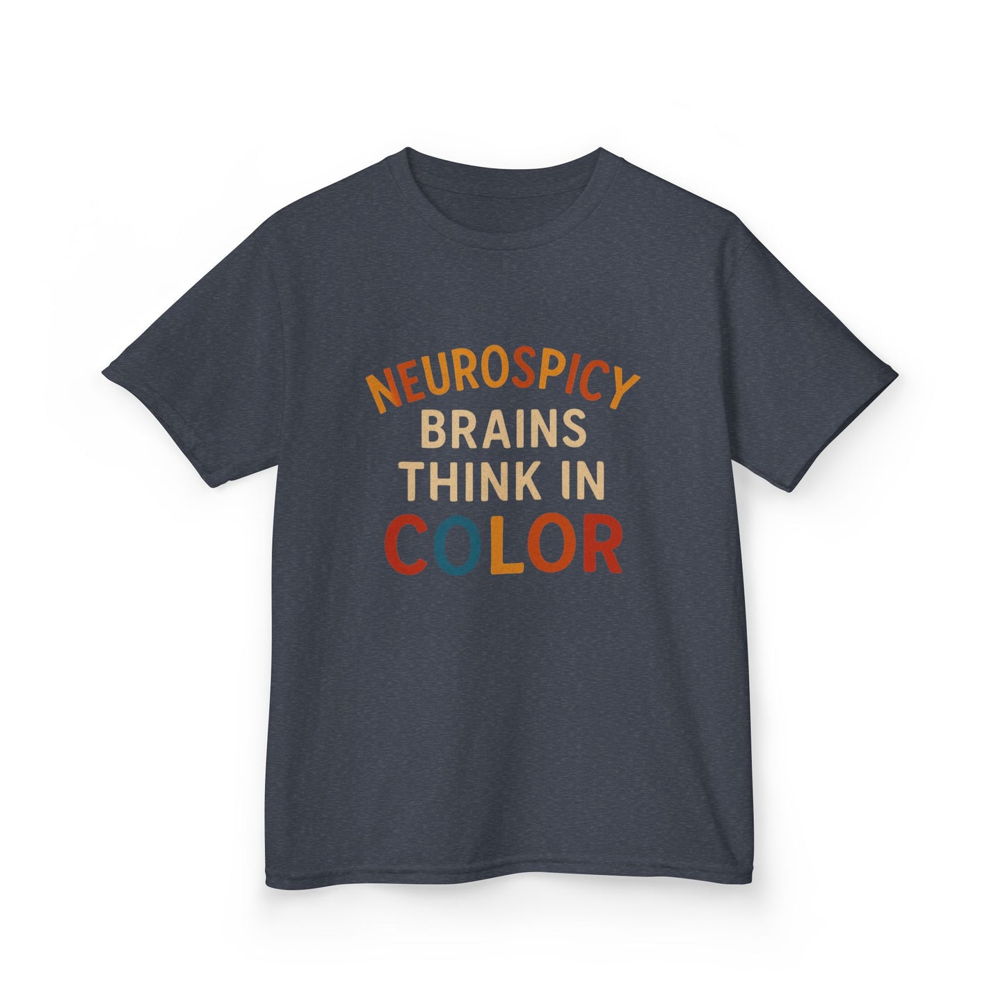 Colorful Neurodiversity Kids Tee - "Neurospicy Brains Think in Color"