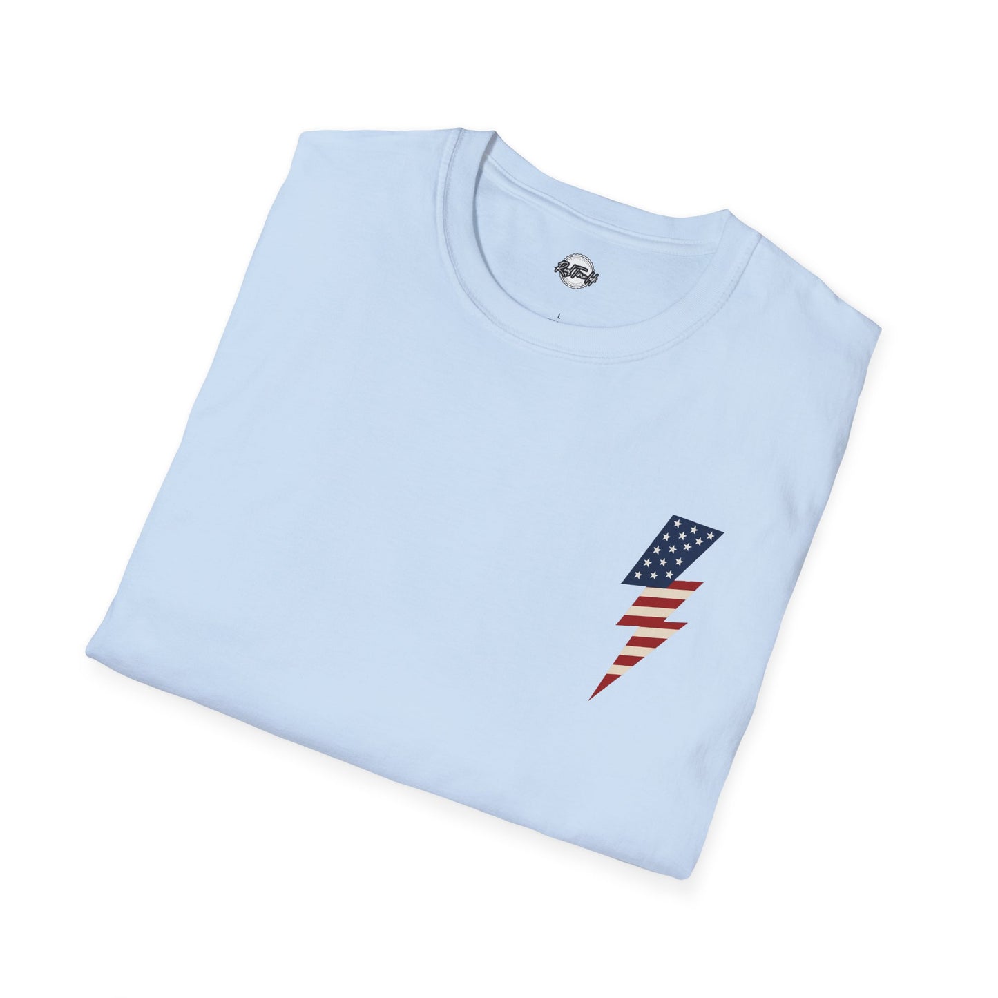 Patriotic Lightning Bolt T-Shirt, American Flag Tee, Unisex Casual Wear, Gifts for Independence Day, Fourth of July Apparel, Summer Style