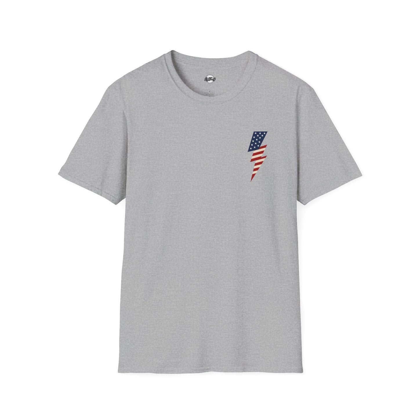 Patriotic Lightning Bolt T-Shirt, American Flag Tee, Unisex Casual Wear, Gifts for Independence Day, Fourth of July Apparel, Summer Style