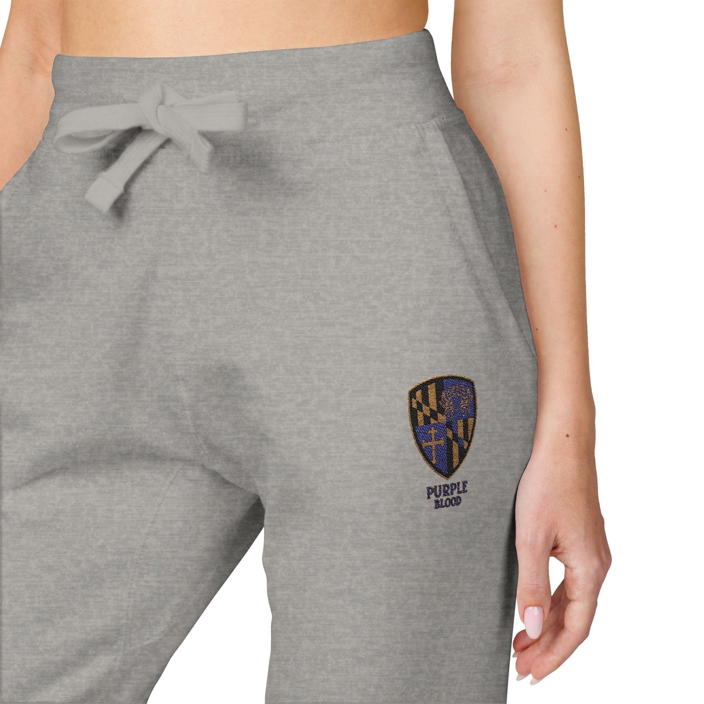 Embroidered Unisex Sweatpants - Purple Blood Design