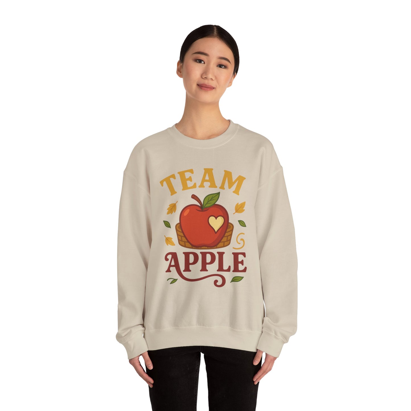 Team Apple Sweatshirt, Cozy Fall Fashion, Perfect for Apple Picking, Cute Gift for Teachers, Unisex Crewneck, Autumn Vibes, Fall Apparel