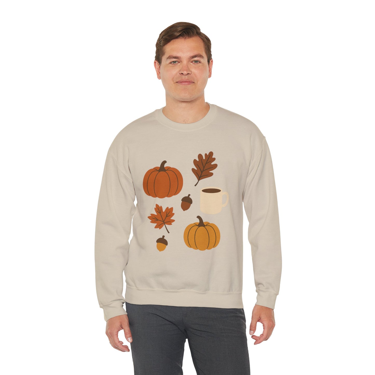 Cozy Autumn Crewneck Sweatshirt - Fall Colors, Pumpkin Design, Perfect for Thanksgiving, Gifts for Her, Casual Wear