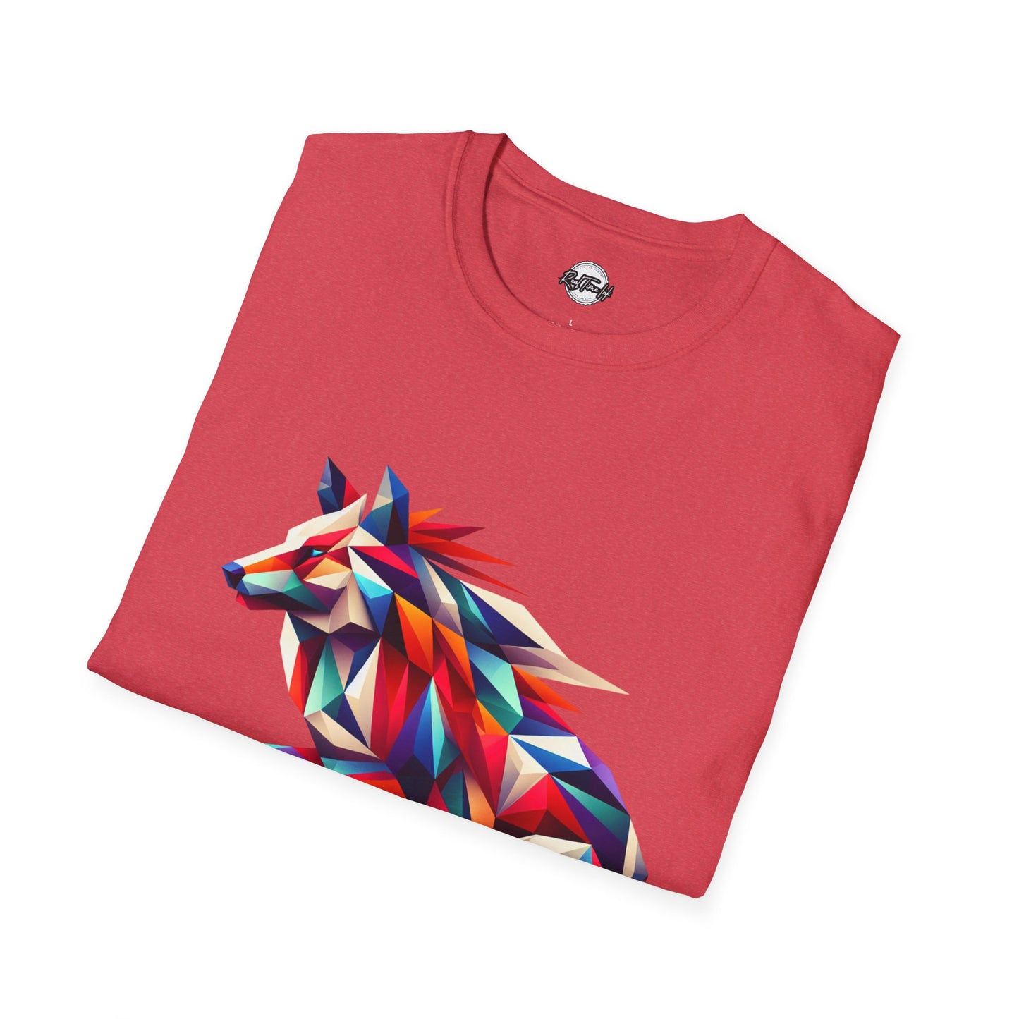 Colorful Geometric Wolf T-Shirt | Unisex Softstyle Tee