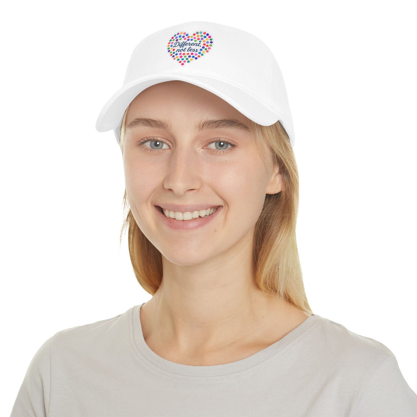 Different Not Less Colorful Heart Low Profile Baseball Cap