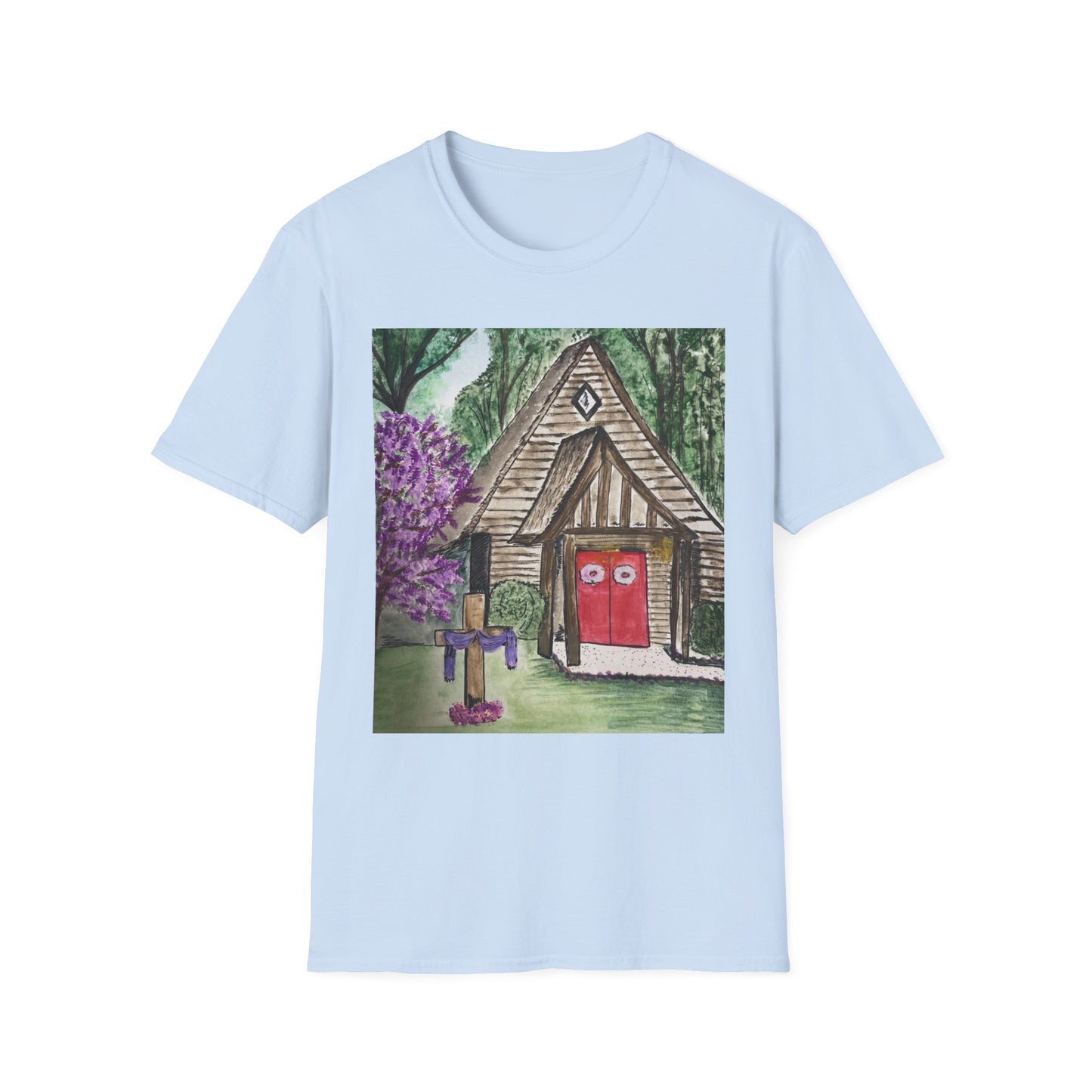 Charming Cottage Art Unisex Softstyle T-Shirt | Cozy and Whimsical Design