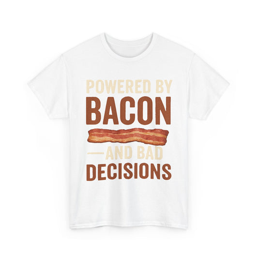 Powered by Bacon Unisex Heavy Cotton Tee - Perfect for Food Lovers