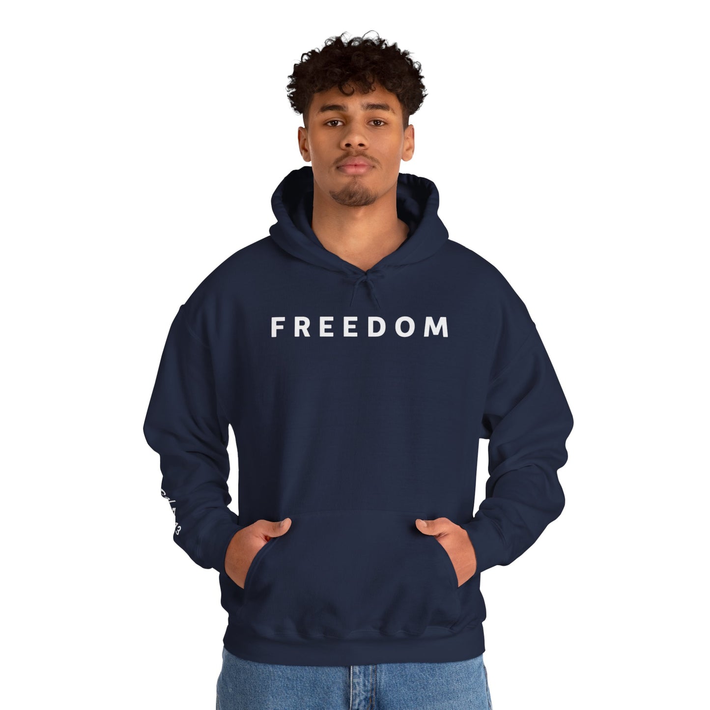 Freedom Hooded Sweatshirt, Cozy Sweatshirt, Religious Apparel, Inspirational Gift, Casual Outfit, Unisex Hoodie