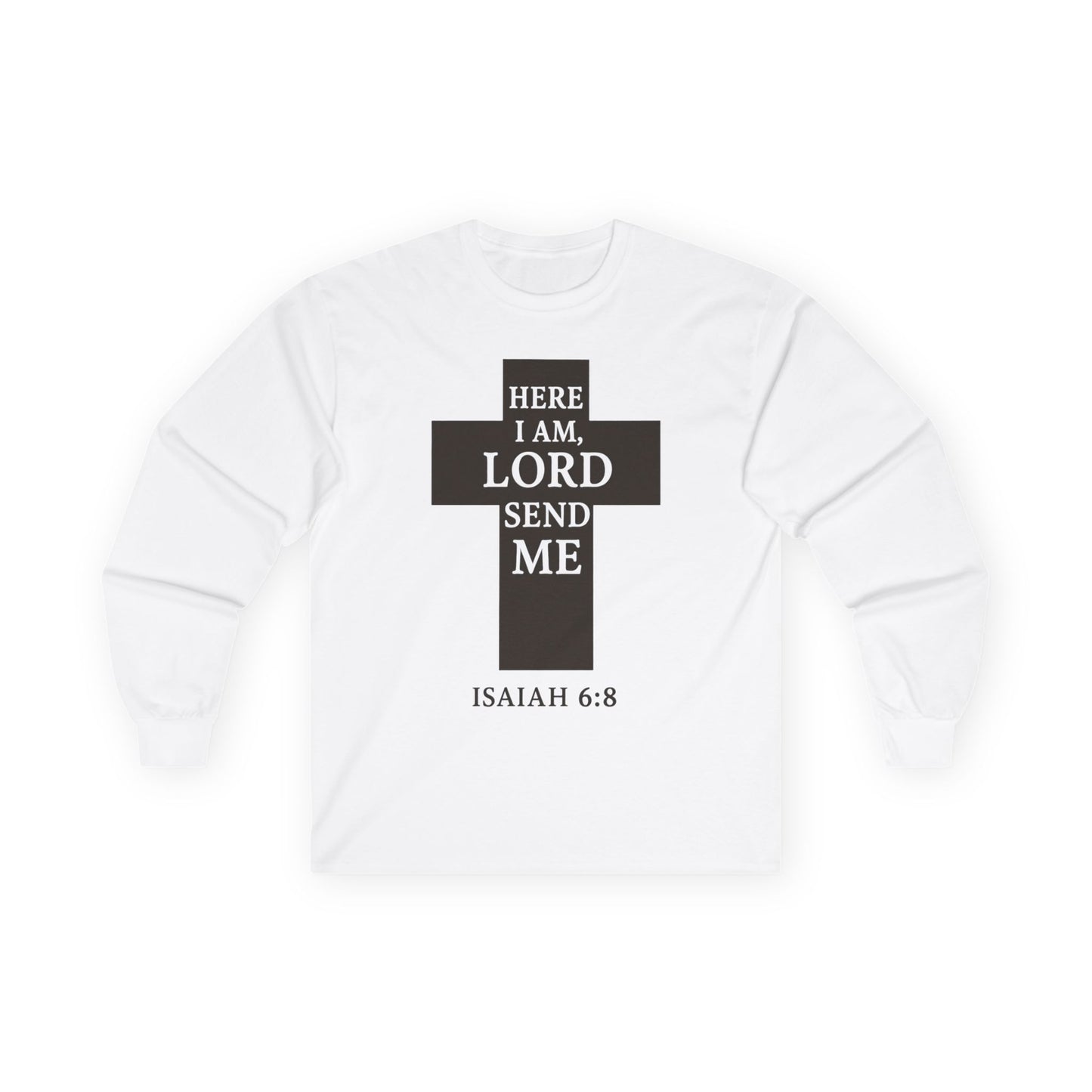 Christian Long Sleeve Tee - 'Here I am Lord, send me'
