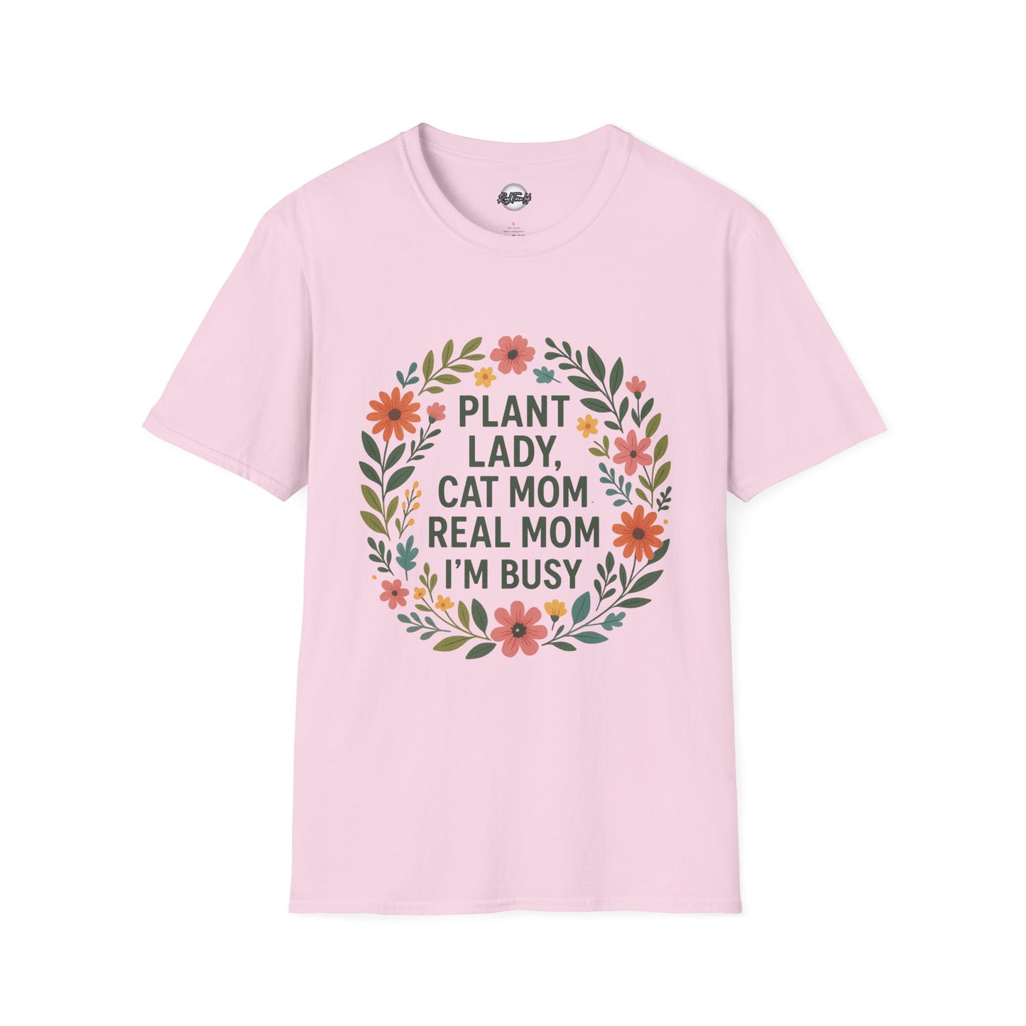Plant Lady Cat Mom T-Shirt - Unisex Softstyle Tee for Nature Lovers