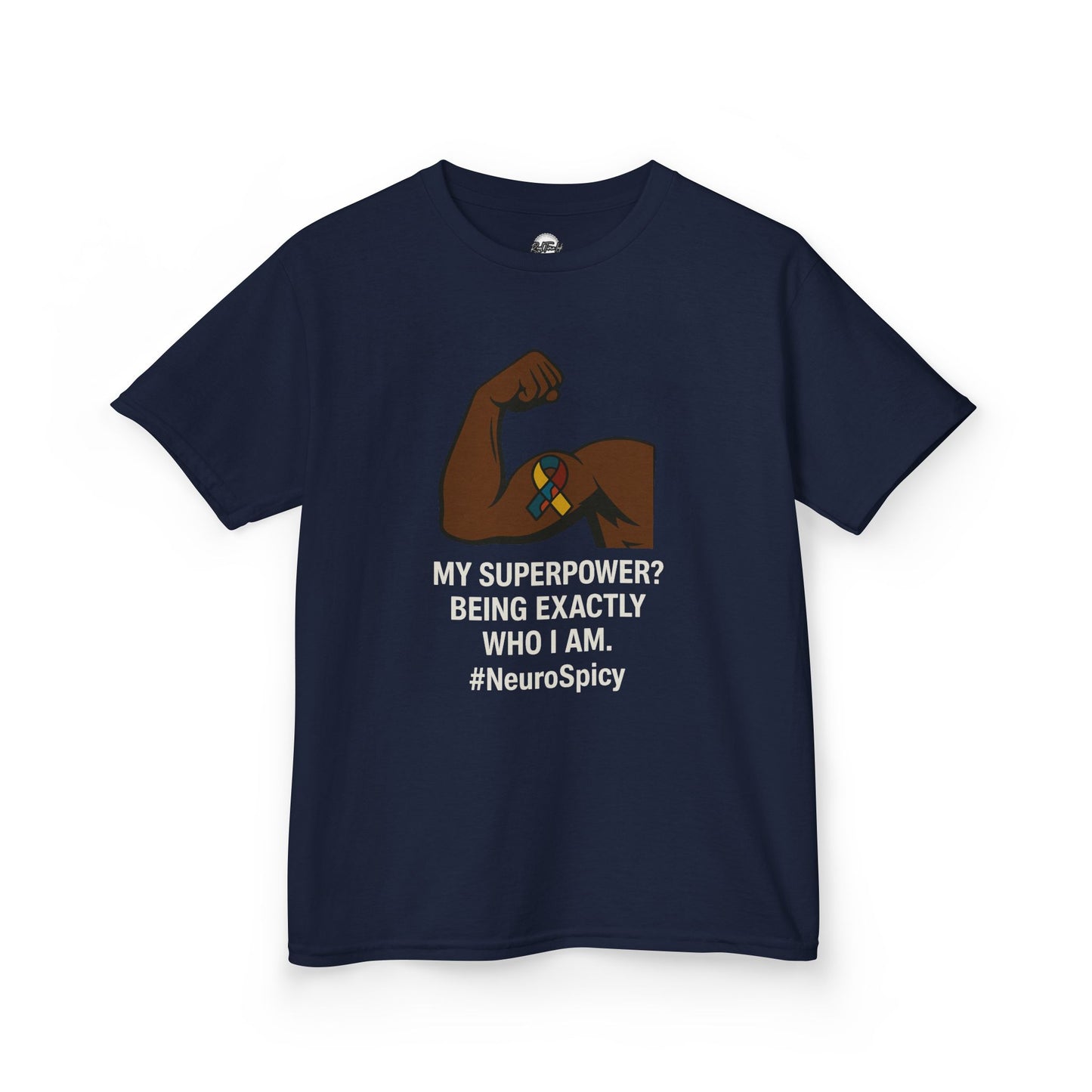 Kids Autism Heavy Cotton™ Tee - 'My Superpower? Being Exactly Who I Am' - NeuroSpicy Tee