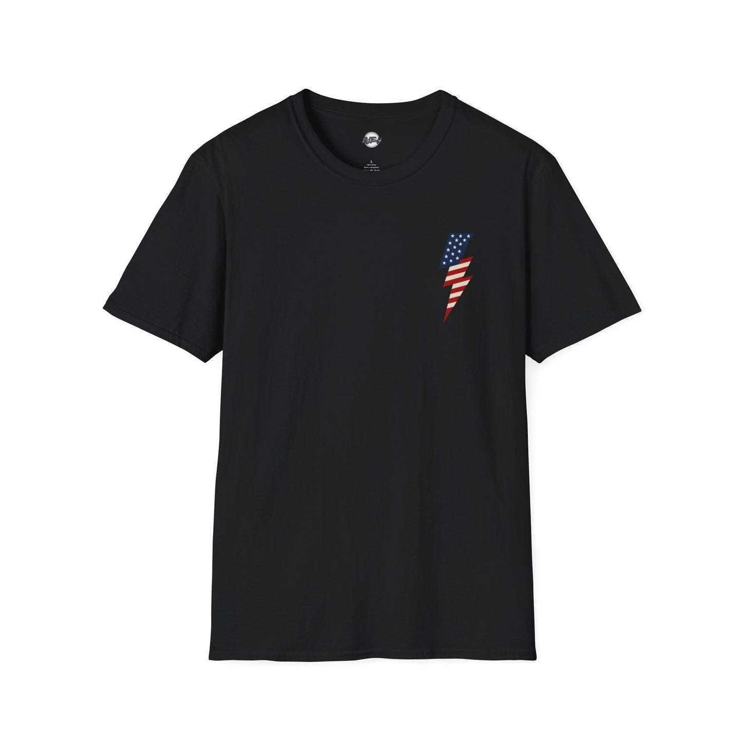 Patriotic Lightning Bolt T-Shirt, American Flag Tee, Unisex Casual Wear, Gifts for Independence Day, Fourth of July Apparel, Summer Style
