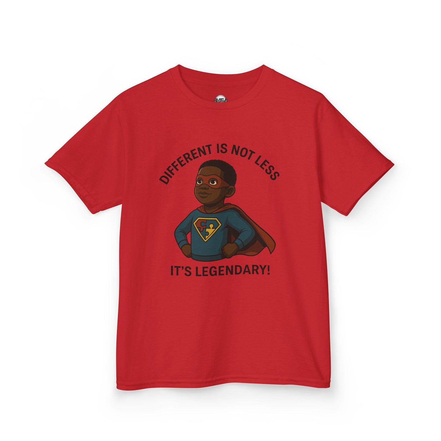 Kids Autism Superhero Tee - 'Different is Not Less, It's Legendary!'