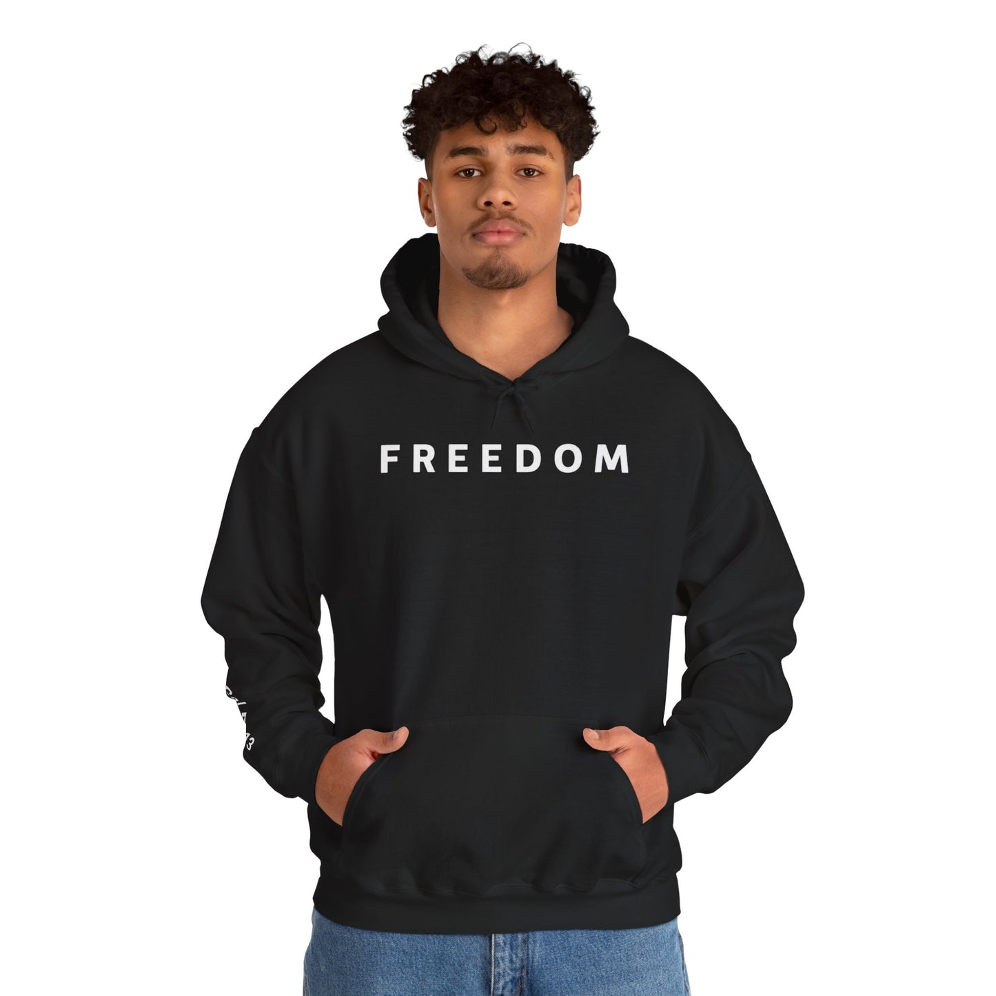 Freedom Hooded Sweatshirt, Cozy Sweatshirt, Religious Apparel, Inspirational Gift, Casual Outfit, Unisex Hoodie