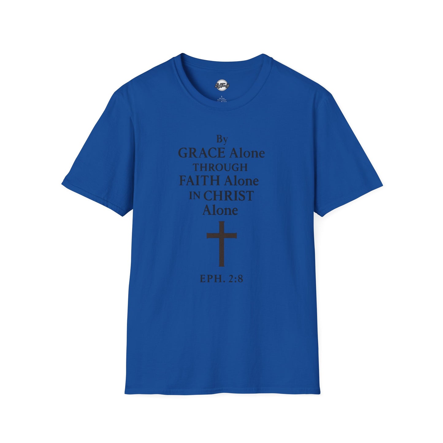 Faith-Inspired Unisex Softstyle T-Shirt - By Grace Alone Through Faith Alone in Christ Alone