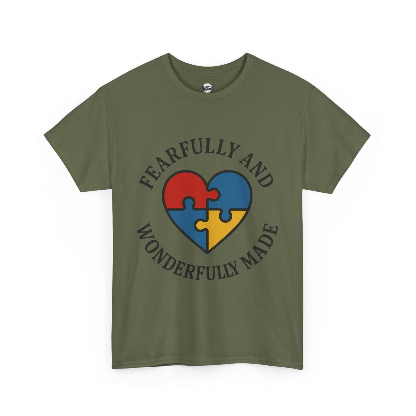 Fearfully and Wonderfully Made Unisex Heavy Cotton Tee - Meaningful Gift for Autism Awareness