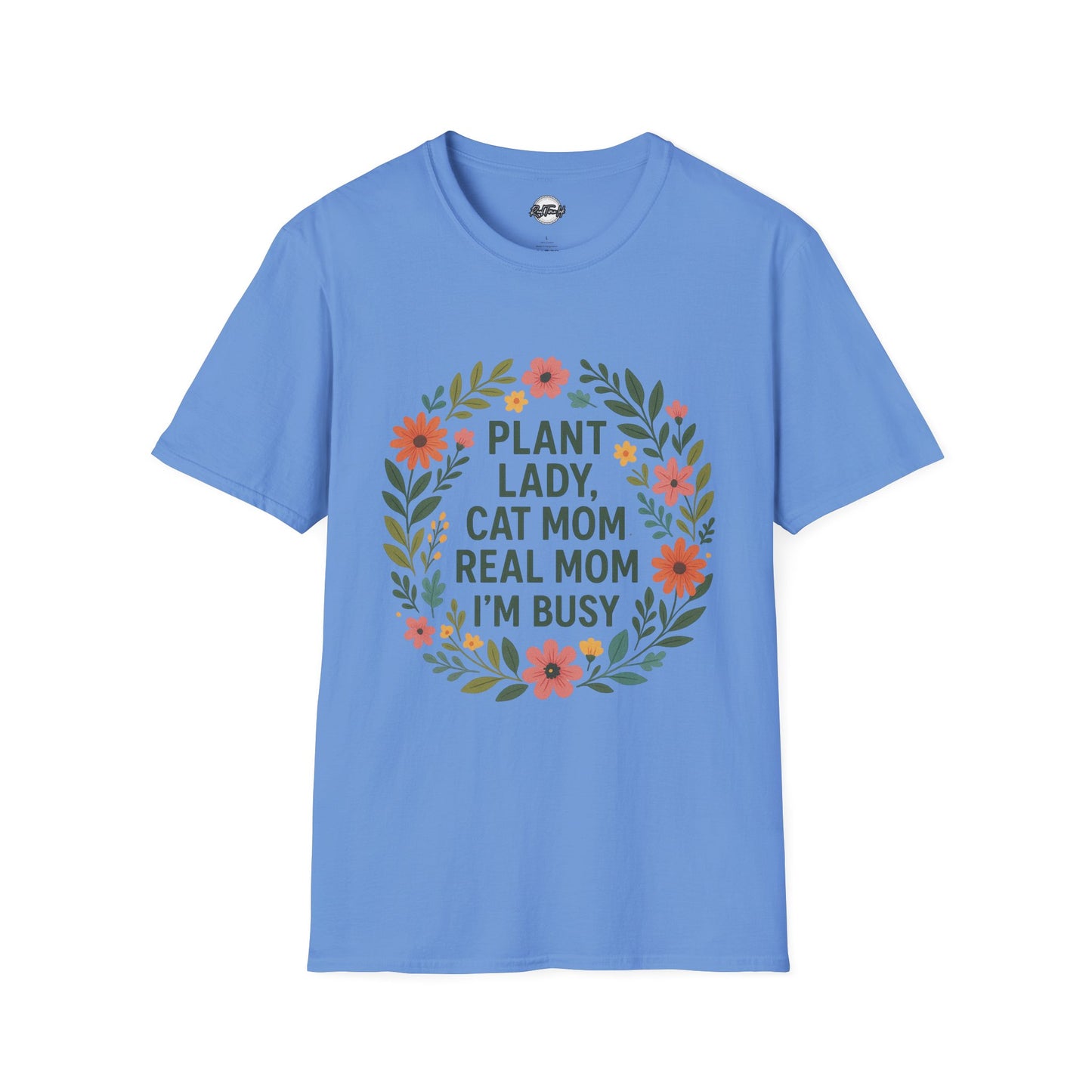 Plant Lady Cat Mom T-Shirt - Unisex Softstyle Tee for Nature Lovers