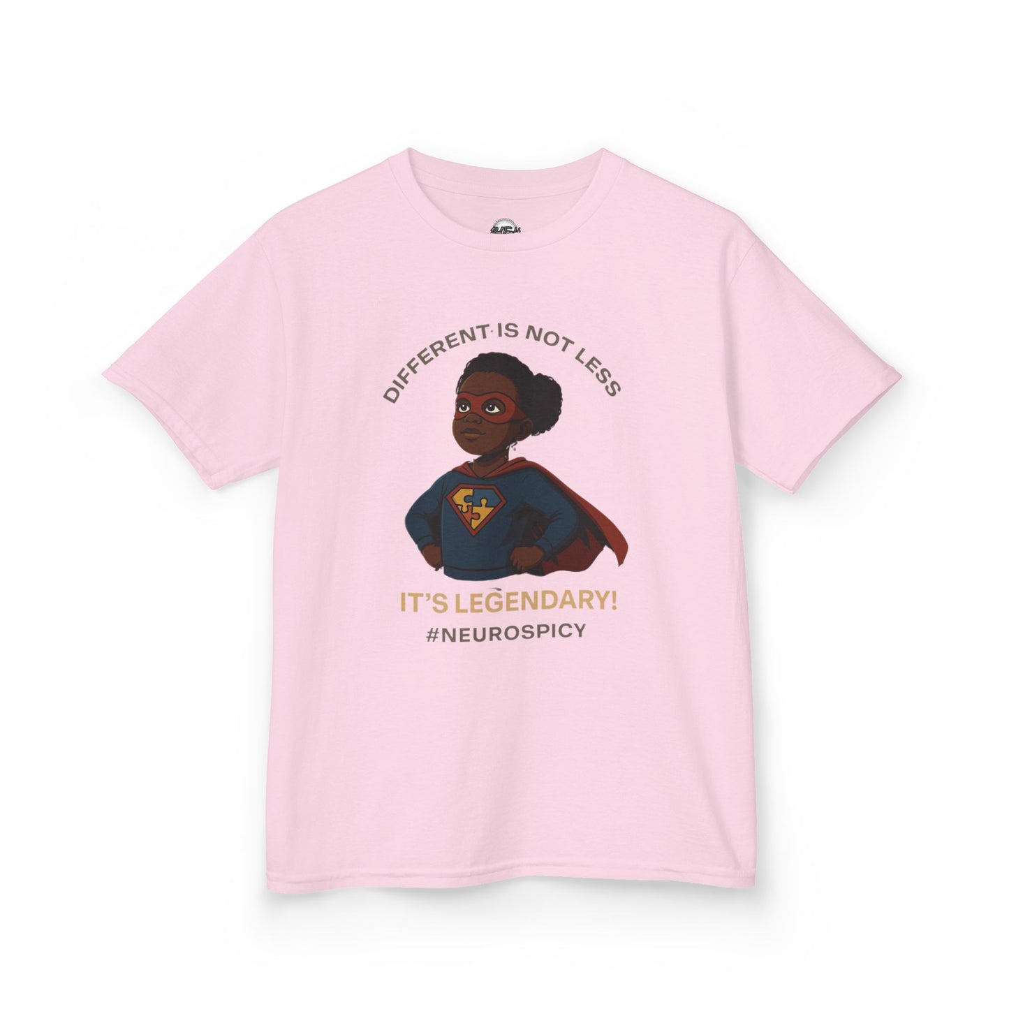 Kids 'Different is Not Less, It's Legendary!' Autism Tee - Empowering Heavy Cotton T-Shirt for Neurodivergent Kids