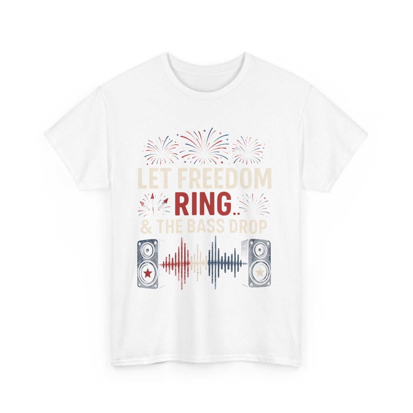 Independence Day Music Tee, Let Freedom Ring Shirt, Patriotic Cotton T-Shirt, Summer Celebration Top, Concert Outfit, Gift for Music Lovers