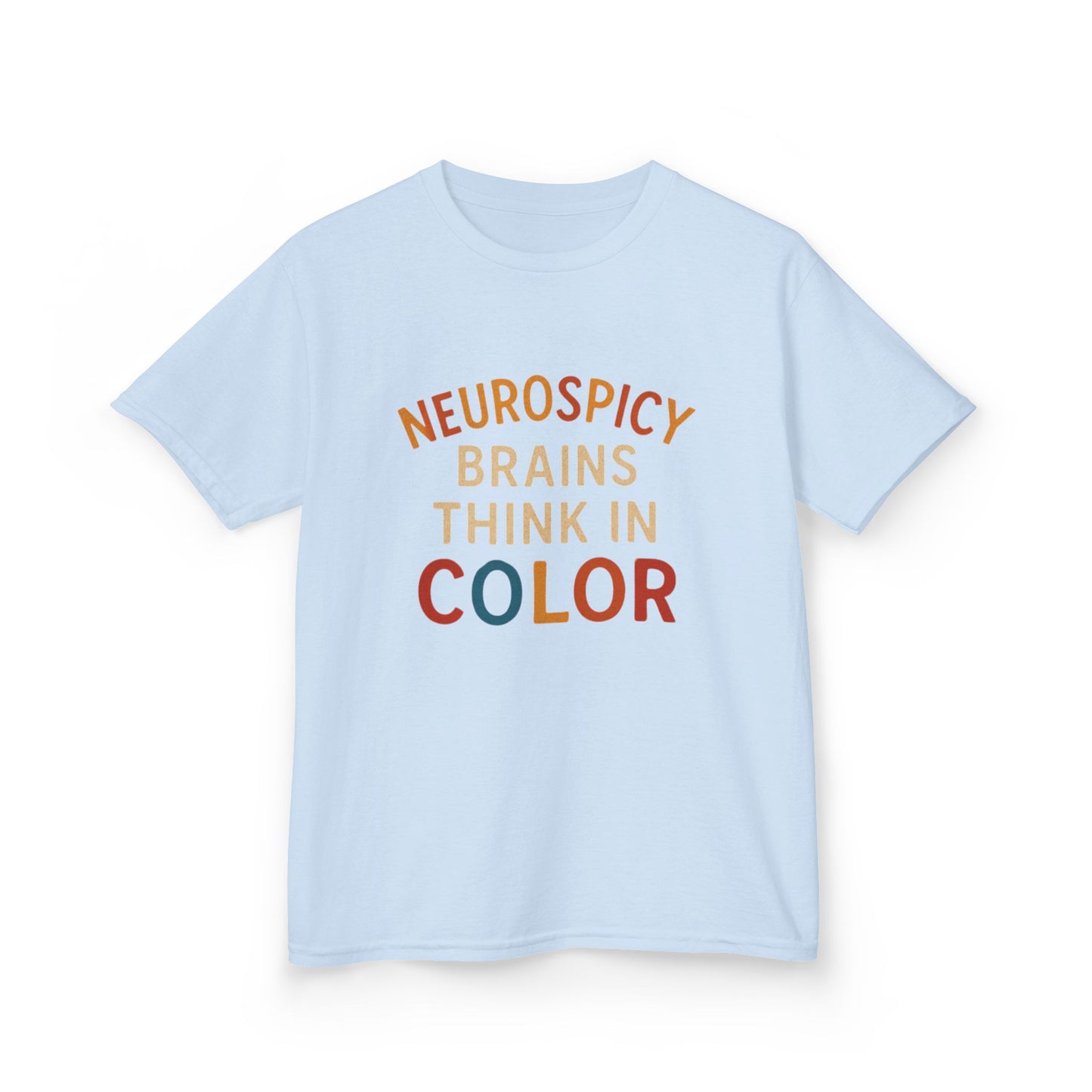 Colorful Neurodiversity Kids Tee - "Neurospicy Brains Think in Color"