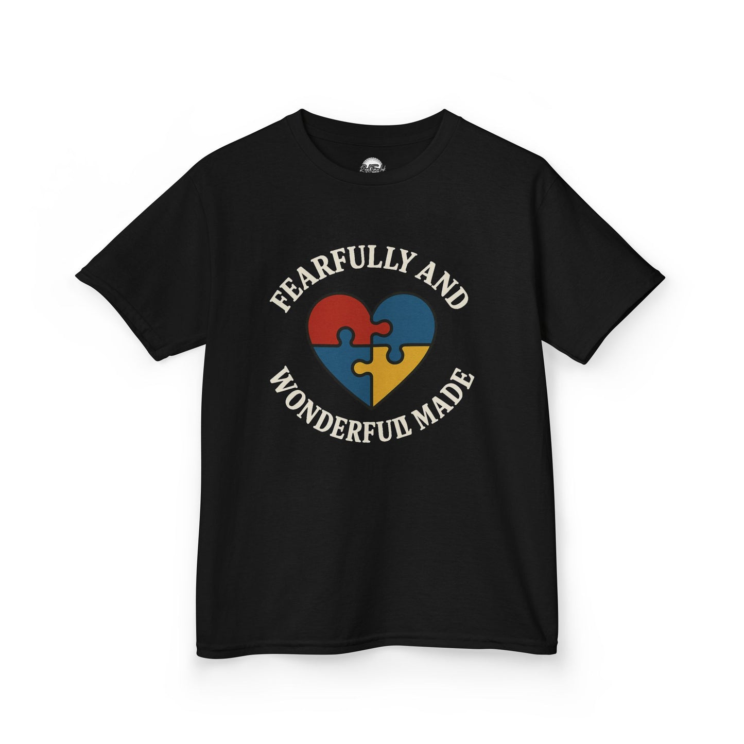 Fearfully and Wonderfully Made Kids Tee - Puzzle Heart Design